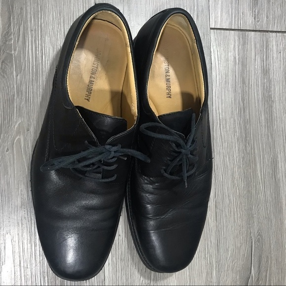 Johnston & Murphy size 10W Lace Up Black Loafers - Picture 1 of 9